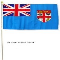 12 X18 Veleprodaja na veliko FIJI Country Stick zastava 30 Drveno osoblje