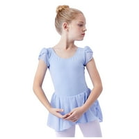 Djevojke za djecu Dječji ples Leotard odijelo Ljeto Leteće rukave okrugli izrez za obuku od baletne suknje jednodijelno odijelo za teretanu