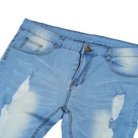 Licupiee Muške mršave Jeans Stretch Ripped Nestrpljive hlače Pantalone pantalone za pantalone Stretch