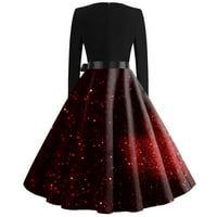 Ženska modna haljina za ispisu za patchwork vintage haljina banket DRESS Party Valentinovo
