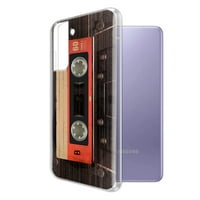 Prozirni mekani gel TPU Clear Cast Slim zaštitni poklopac za Samsung Galaxy S 6.1 , crvena vintage kaseta