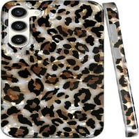 Slučaj za Samsung Galaxy S Plus futrola, luksuzni iskra prozirna jasna leopard geparda Ispis Pearly Design Mekani silikonski Slim TPU zaštitni poklopac telefona za djevojke za žene