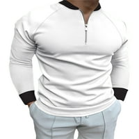 WRCNOTE MENS CREW CREW CATCH CLUSE Slim Fit Sport Solid Boja majica s dugim rukavima T majice Bijela