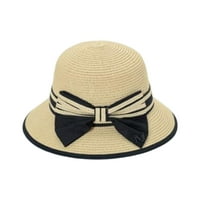 Park dame sunčani šešir, kontrastna boja rub Ljetni šešir, poklopac na plaži za žene, luk dekor Bowknot