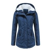 Zimski kaputi za žene Jerdar Women Plus size topla jakna, čvrsti kaput dugih dukvica ovratnik, tanki