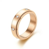 Ljubav rotacijski prsten 18K pozlaćeni prstenovi sa kubnim cirkonskim prstenom