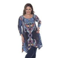 PS1300-01-4XL Plus Marlene Top Tunic, plava - 4xl