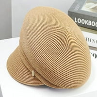 Dabuliu Ženske slame Newboy Cap Beret Prozračna UV zaštita Ljetni šešir udobni lagani na otvorenom