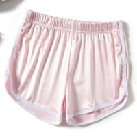 Durtebeua Ženske kratke hlače Elastične kratke hlače džepne teretane trčanja ružičasta L