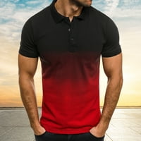 Majica košu ovratnik labav kratki rukav kontrastni boja muškarci na vrhu ljeta ispisane košulje