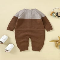 Wassery Baby Girls Boys Knit Zkupno dojenčad Solid Bool džemper Romper dugih rukava Kontrast Kontrast Kontrast plejenja Playsuits Novorođena jesen Zimska odjeća