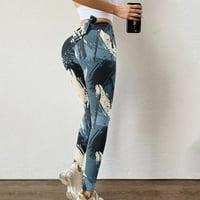 Pant za žensku odjeću jesen moda ženska joga gamaše fitness trčanje teretane dame sportske aktivne hlače plavo 2xl