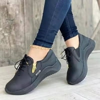 Qiaocaity ženske cipele na klirensu, do 20% popusta, jesenskih žena na patentnim zatvaračem na patentnim zatvaračima, cipele sa cipelama na krugu crna 38