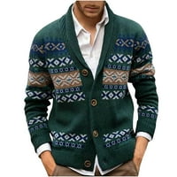 Cardigan džemperi za muškarce casual gumb Grafički pleteni kardigan poklopac duks dugih rukava džemper jakna