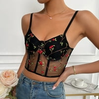 Yubnlvae ženska punk gota cvjetna čipka Bustier Corset party Bralet gornji dio obrezivanja