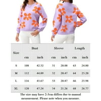 Dijamantni džemperi za žene cvjetni uzorak casual pulover boja blok za žene odijelo za odmor