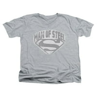 Superman DC stripovi Čovjek od čeličnog štita za odrasle sive majice s V-izrezom