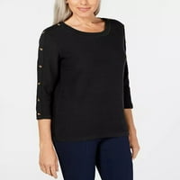 Karen Scott džemper za ženske rukave crne veličine xx-velik