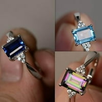 Mishuowoti Žene Ring Sterling Silver Rainbow Angažovanje vjenčanih prstenova boja