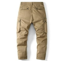 Muške vanjske teretne hlače Slim-Fit traper casual atletske hlače za muškarce Khaki veličine l