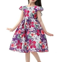Rovga Toddler Djevojka haljina odjeća ljeto Nova dječja suknja s kratkim rukavima Elegantna casual haljina