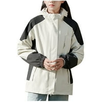 Ženska jakna za vježbanje Zimski kaput odvojivi kapu, protupočarna tri jakna sportska jakna bijela xxl
