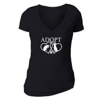 Xtrafly Odjeća Žene Usvojite mačju šapu Heart Lover Ljubav životinja Borba sa spremanjem podrške V-izrez majica