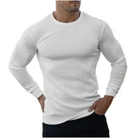 Muška čišćenje džempera Zima nove sportske košulje Muška ležerna pletiva dugi rukavi bijeli