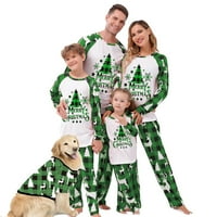 Wsevypo Porodica koja odgovara Božićne pidžame setovi za spavanje s dugim rukavima Xmas Plaid PJS set