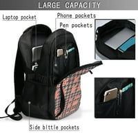 Putni backpack laptop, Crvena Houndstooth Checkered Lagana torba za klađenje za muškarce Žene Tinejdžeri Djeca