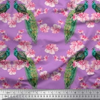 Soimoi poliester Crepe tkanina cvjetna i paun ptica za štampanje tkanine sa dvorištem široko
