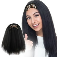 Perika sa crnim ženskim trakom za glavom Duga ravna perika za crnu periku kose čipke prednje čipke prednje