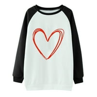 Crewneck duksevi za žene zaljubljene ljubavlju Ljubav Ispis Grafičke majice Casual BLOBLOCK pulover
