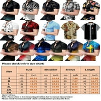 WRCNOTE MENS 3D digitalni print Okrenite ovratnik Tee Hawaiian Dnevni gumb za habanje Ljetne košulje Polka Dots Bluza