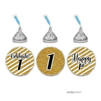 Milestone Chocolate Drop naljepnice Trio, pogoduje Hersheyjeve poljupce za zabavu, 1. rođendan, 216