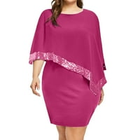 BEPPTER PLUS Veličina haljina plus veličina hladnog ramena prekrivena asimetrična šifon bez kaiševa bez haljina ružičaste, s