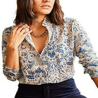 Haiti dame bluza dugih rukava majica rever na vratu Ženska tunička košulja spustite stil h xs