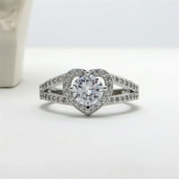 Miyuaadkai prstenovi cirkon dijamant princeze prsten za žene u obliku srca personalizirani angažman