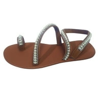 Zuwimk Womens Sandale, ženske ravne sandale elastične odvodne sandale Jussy Jednostavni povremeni otvoreni prsti ravne sandale Ljetne plažne sandale bijele boje