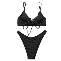 Ženski bikini kupaći kostimi za zavoj za zavoj push up grudnjak ženski bikini set Solid kupaćim kosiju