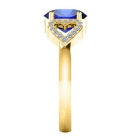 Aonejewelry 1. karat ovalni oblik tanzanite i dijamantski dragulj prsten u 10k žuto zlato
