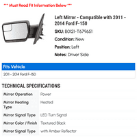 Lijevo ogledalo - kompatibilno sa - Ford F- 2013