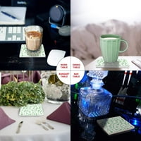 Snowflake set podmornice za piće, upijajući keramički kameni cameri za čaše sa plutom bazom za kućnu kuhinju za kavu