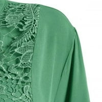 Duge rukave s punim košuljama V-izrez pad dukserica Trendi pulover plus veličine vrhova opruge odjeće za žene modne zelene s