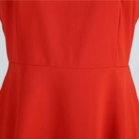 Haljine za žene ženski a-linijski vrat kratkih rukava čvrsto kratak retro caring a-line haljina crvena