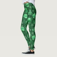 Bacocc gamaše za ženske ženske jastučine dobre sreće zelene hlače za ispis gamaše hlače za joge trčanje pilates teretane c