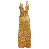 Iopqo Maxi haljina za žene cvjetne bezvezne večernje plaže Long Maxi haljine Boho sandress ljetna haljina