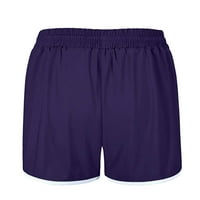 PXiakgy kratke hlače za žene Ženske trke elastične radne vježbe kratke hlače sa linijskim džepovima Sportske joge kratke hlače ljubičasto + 4xl