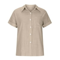 Giligiliso ženski vrhovi modni čvrsti majica s gumbom Ženska bluza sa majicom V-izrez