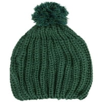 Žene topli zimski moderni dizajn pletit Beanie Cap w pom, vojska zelena